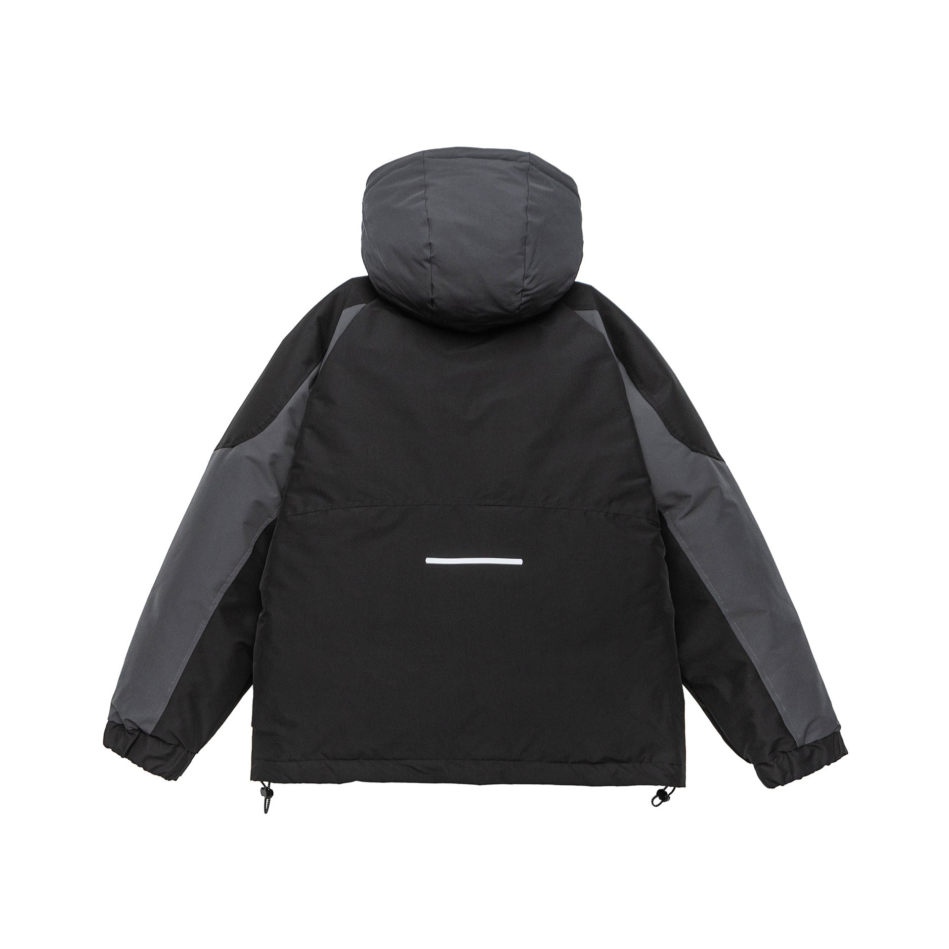 Color-block Spliced Warm Hooded White Duck Down Winter Jacket