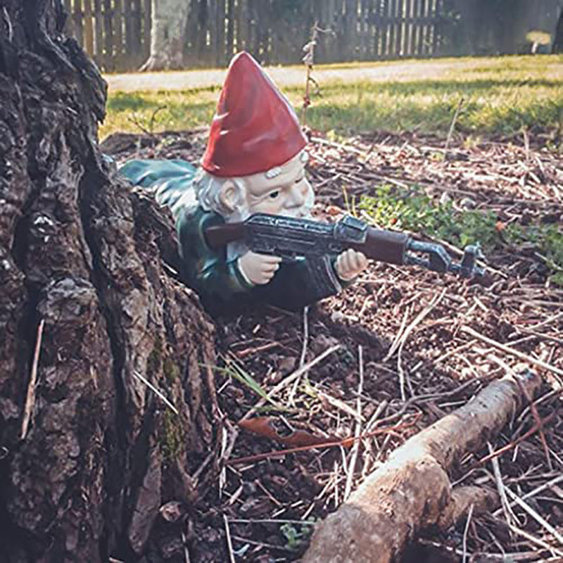 Funny Army Gnome Garden Statue, Resin Desk Ornament, Outdoor Garden Dwarf Decor (3pcs, 2025 New)