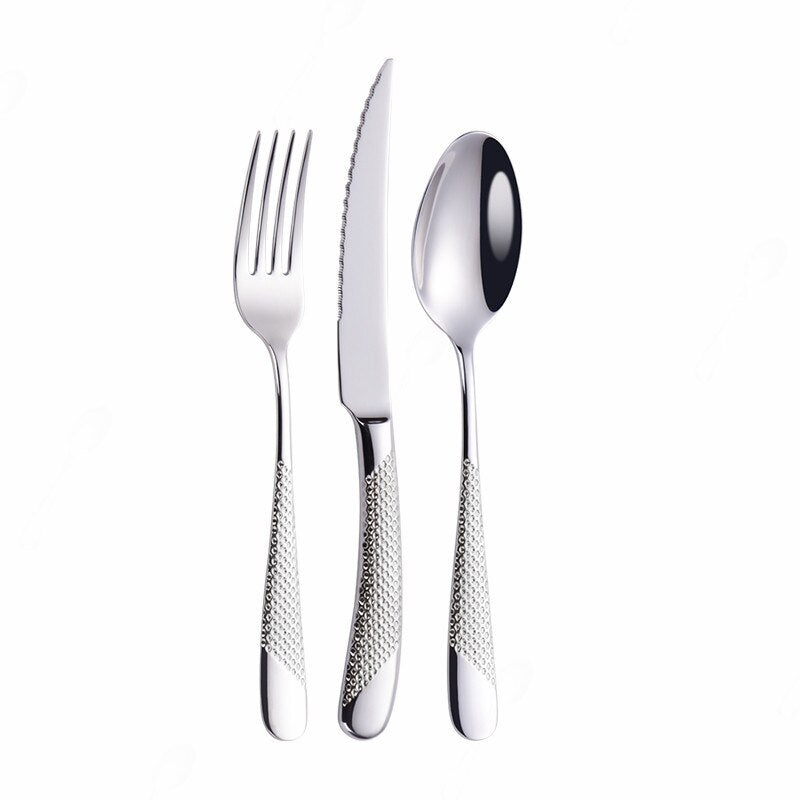 Home Tableware Cutlery Set Golden Cutlery Stainless Steel Dinnerware Set Silverware Cutlery Complete Fork Spoons Knives Set