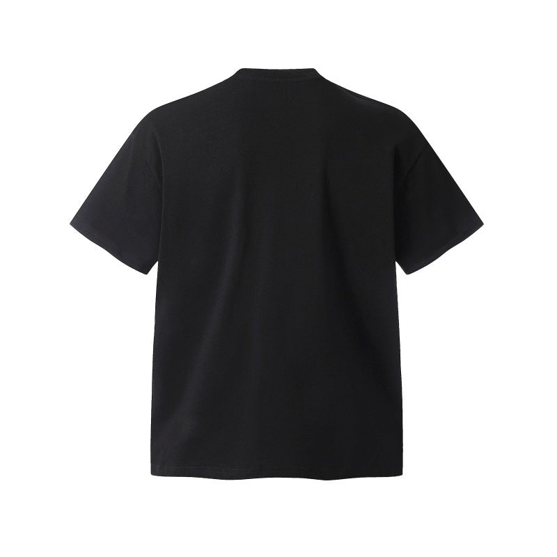 Le Dui Letter Printed Round Neck Short Sleeve T