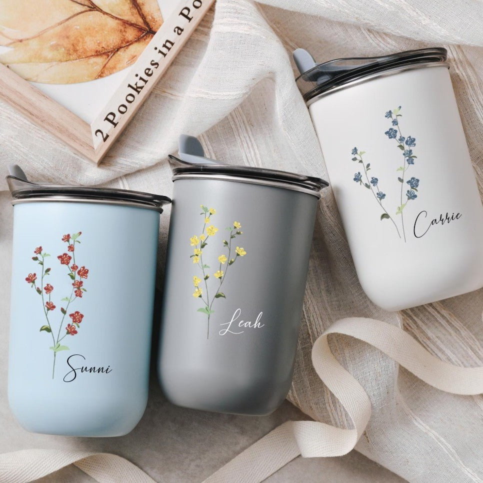 Customized personalized bridesmaid gift with floral cover high-value wine glass