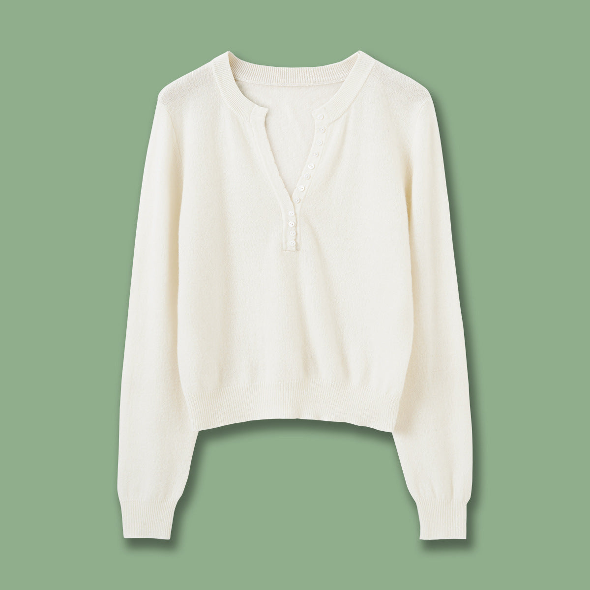 Knitted Sweater in Gray and White Wool BlendSlim Fit Autumn/Winter Style