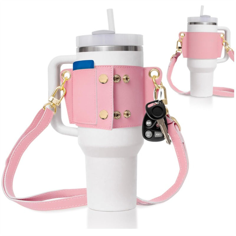 Oblique shoulder cup set outdoor Japanese and Korean stainless steel coffee cup set adjustable milk teacup accessory set