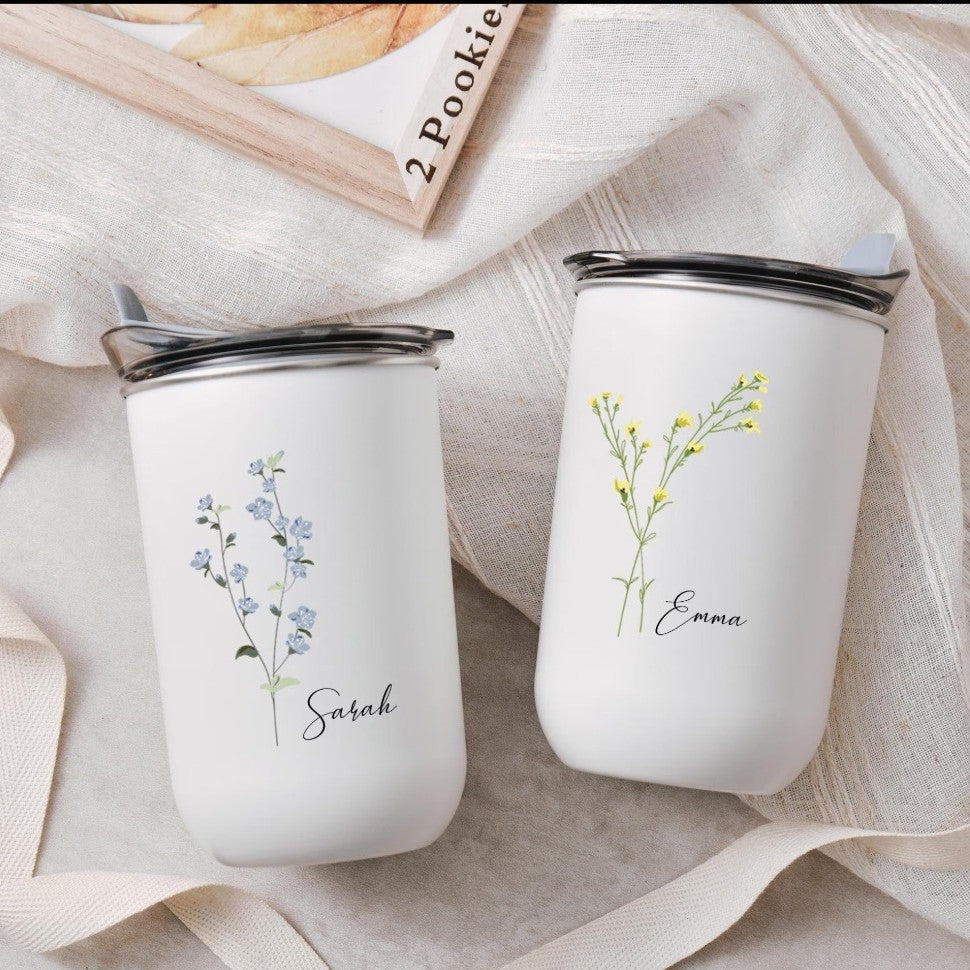 Customized personalized bridesmaid gift with floral cover high-value wine glass